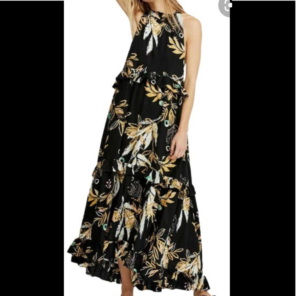 Free People Anita Botanical Print Maxi Dress sz XS